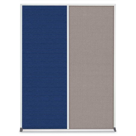 United Visual Products Double Door Radius Corkboard, 48"X36", B UV8003-BLACK-MEDGRY